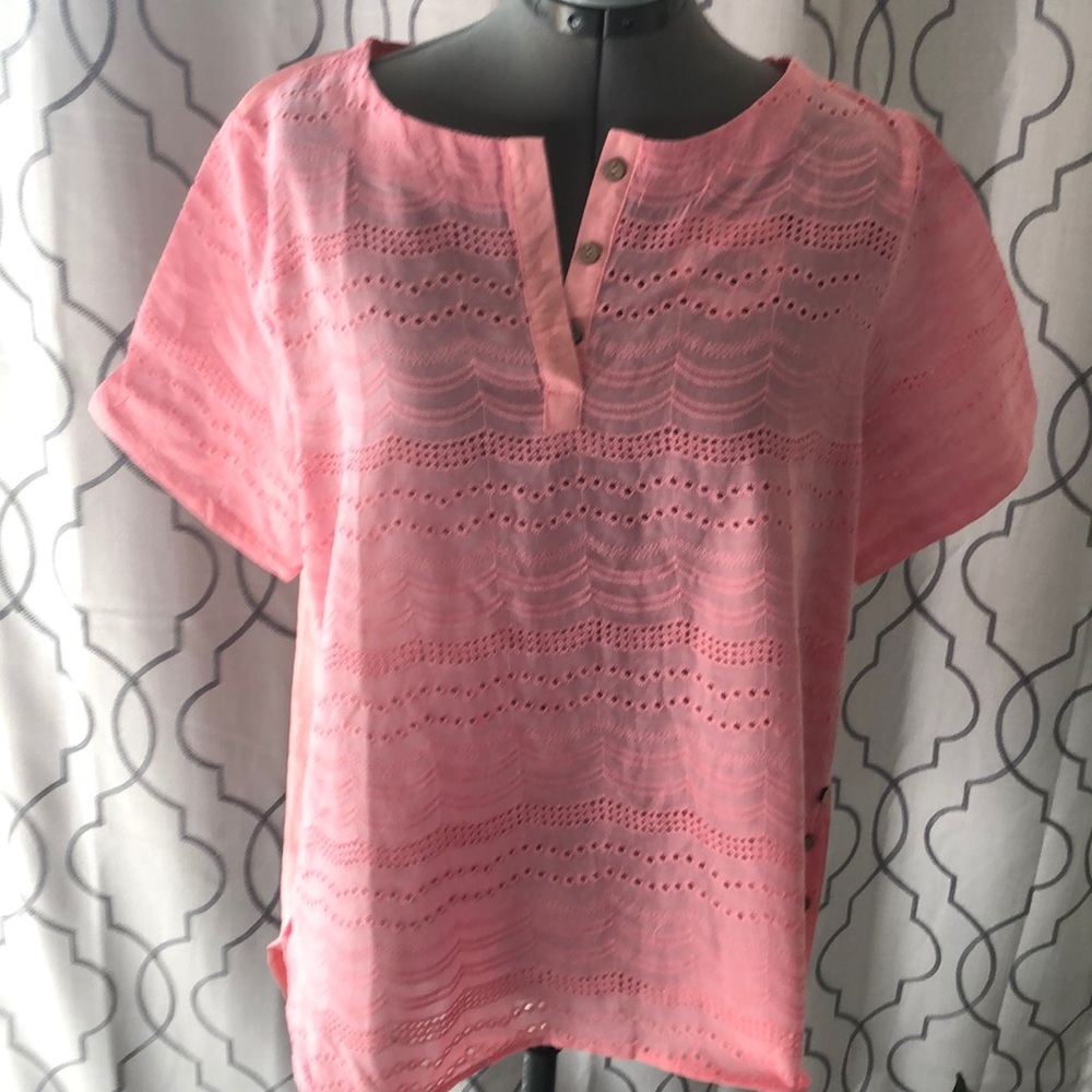 Pink sequined blouse